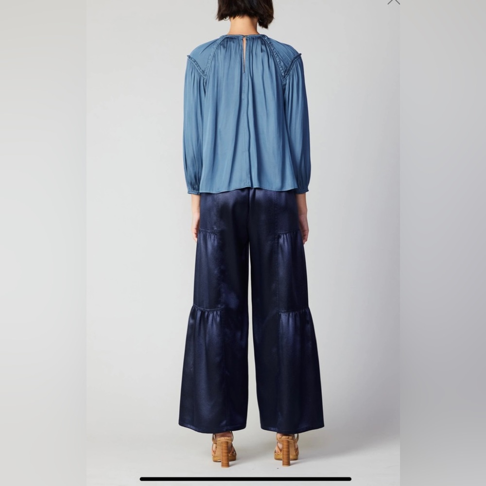 CURRENT AIR Round Neck Ruffled Top - Picture 3 of 11
